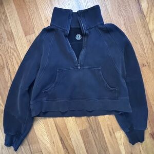 Lululemon Black Cropped Scuba Hoody Sz M/L